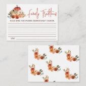 感謝祭の家族の伝統ゲーム，赤ちゃんシャワー エンクロージャーカード (正面/裏面)