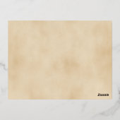 感謝祭の家族の写真小麦オン・ウッド 箔シーズンポストカード (裏面)