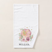 感謝祭の家族の名前パンプキンピンク バスタオルセット (ハンドタオル)