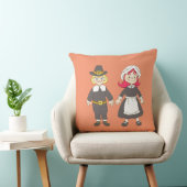 感謝祭の巡礼少年と少女 クッション (椅子)