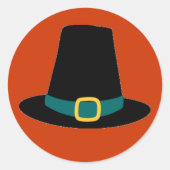 感謝祭の巡礼帽 ラウンドシール (正面)