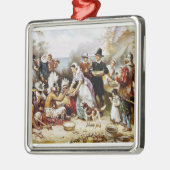 感謝祭の巡礼者かインドのオーナメント メタルオーナメント (左)