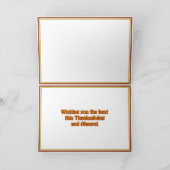 感謝祭の巡礼者とインディアンダックス シーズンカード (内部)