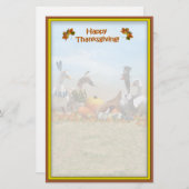 感謝祭の巡礼者とインディアンダックス 便箋 (正面/裏面)