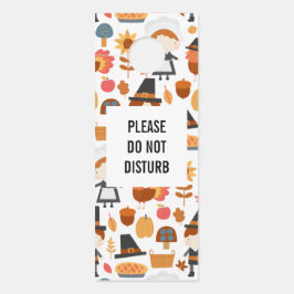 感謝祭の巡礼者のパターンを邪魔しない ドアノブサイン