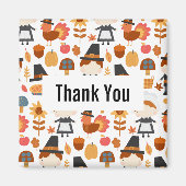 感謝祭の巡礼者の収穫パターンありがとう マグネット (正面)