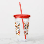 感謝祭の巡礼者の収穫パターン アクリルタンブラー (左)