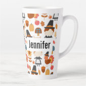 感謝祭の巡礼者の収穫パターン カフェラテマグ (右)