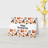 感謝祭の巡礼者の収穫パターン カード (黄色い花)