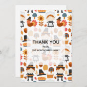 感謝祭の巡礼者の収穫パターン サンキューカード (正面/裏面)