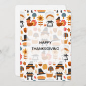 感謝祭の巡礼者の収穫パターン シーズンカード (正面/裏面)