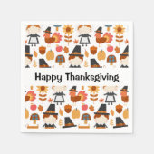 感謝祭の巡礼者の収穫パターン スタンダードカクテルナプキン (正面)