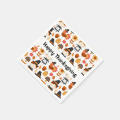 感謝祭の巡礼者の収穫パターン スタンダードカクテルナプキン (角)