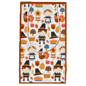 感謝祭の巡礼者の収穫パターン スモールペーパーバッグ (正面)