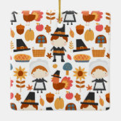 感謝祭の巡礼者の収穫パターン セラミックオーナメント (裏面)