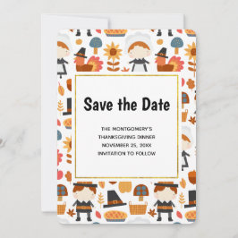 感謝祭の巡礼者の収穫パターン セーブザデート