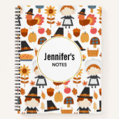 感謝祭の巡礼者の収穫パターン ノートブック (正面)