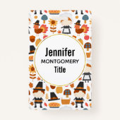 感謝祭の巡礼者の収穫パターン バッジ (正面)