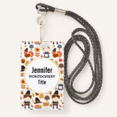 感謝祭の巡礼者の収穫パターン バッジ (裏面ランヤード)