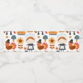 感謝祭の巡礼者の収穫パターン ペットボトルラベル (シングルラベル)