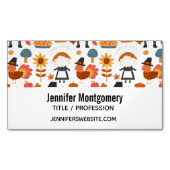 感謝祭の巡礼者の収穫パターン マグネット名刺 (正面)