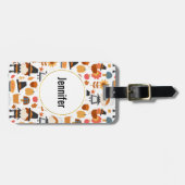 感謝祭の巡礼者の収穫パターン ラゲッジタグ (正面横)