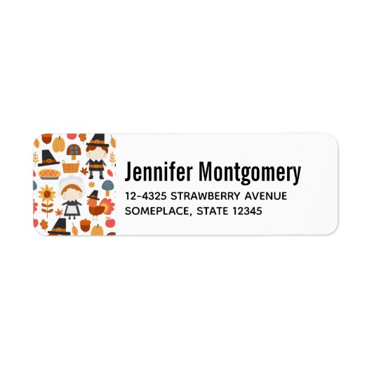 感謝祭の巡礼者の収穫パターン ラベル (正面)