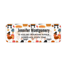 感謝祭の巡礼者の収穫パターン ラベル