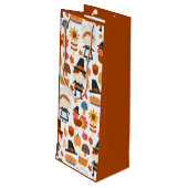 感謝祭の巡礼者の収穫パターン ワインギフトバッグ (裏面アングル)