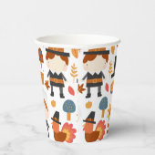 感謝祭の巡礼者の収穫パターン 紙コップ (右)