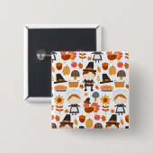 感謝祭の巡礼者の収穫パターン 缶バッジ (正面&裏面)