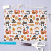 感謝祭の巡礼者の収穫パターン 薄葉紙 (クラフト)