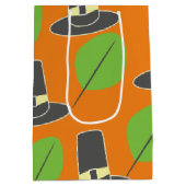 感謝祭の巡礼者テーマパターン中抱き枕 ミディアムペーパーバッグ (裏面)