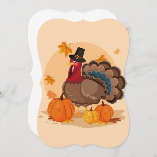 感謝祭の巡礼者トルコ 招待状 (正面/裏面)