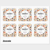 感謝祭の巡礼者ハーベストパターンキッチン スクエアシール (シート)