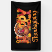 感謝祭の幸せな七面鳥の秋 横断幕 (縦)