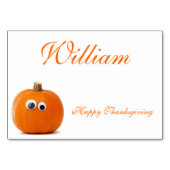 感謝祭の座席表とカボチャおもしろい テーブルナンバー (裏面)