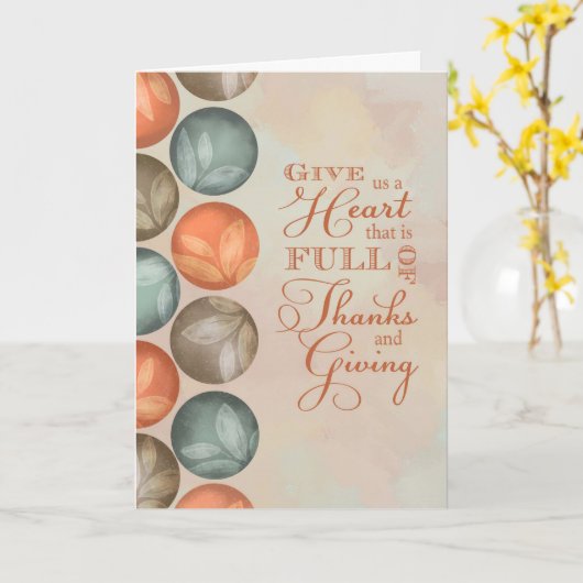 感謝祭の引用文ハート感謝していはと与えの カード (黄色い花)