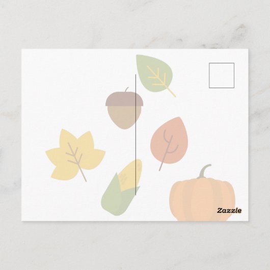 感謝祭の恋しく思カードをソーシャル配信する ポストカード (裏面)