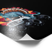 感謝祭の恐竜Tレックスモンスタートラック フォトプリント            (角)