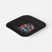 感謝祭の恐竜Tレックスモンスタートラック ペーパープレート (傾斜あり)