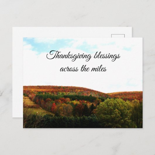 感謝祭の恵みがマイルを横切って  シーズンポストカード (正面/裏面)