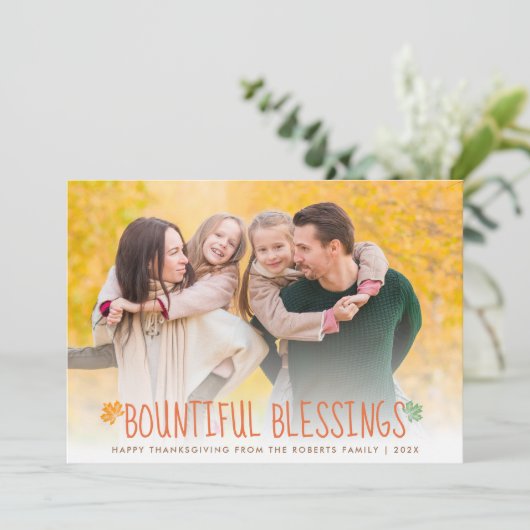 感謝祭の恵みの挨拶 シーズンカード (スタンド正面)