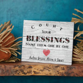 感謝祭の恵み素朴を数える フォトプラーク (側面)