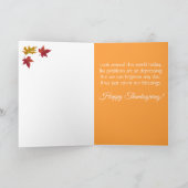 感謝祭の恵み 秋のカボチャ & 子犬 カード (内部)