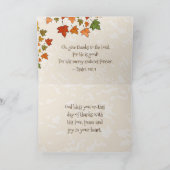 感謝祭の感動的な聖書の賛美歌の118:24 カード (内部)