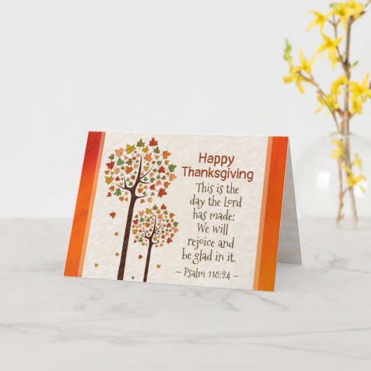 感謝祭の感動的な聖書の賛美歌の118:24 カード (黄色い花)