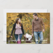 感謝祭の感謝している感謝した賛美されたフランネル 招待状 (正面)