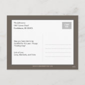 感謝祭の感謝していフォトカードの季節 シーズンポストカード (裏面)