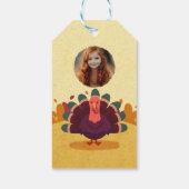 感謝祭の感謝の贈り物 タグ 子供の写真 オータムギフトタグ (裏面)